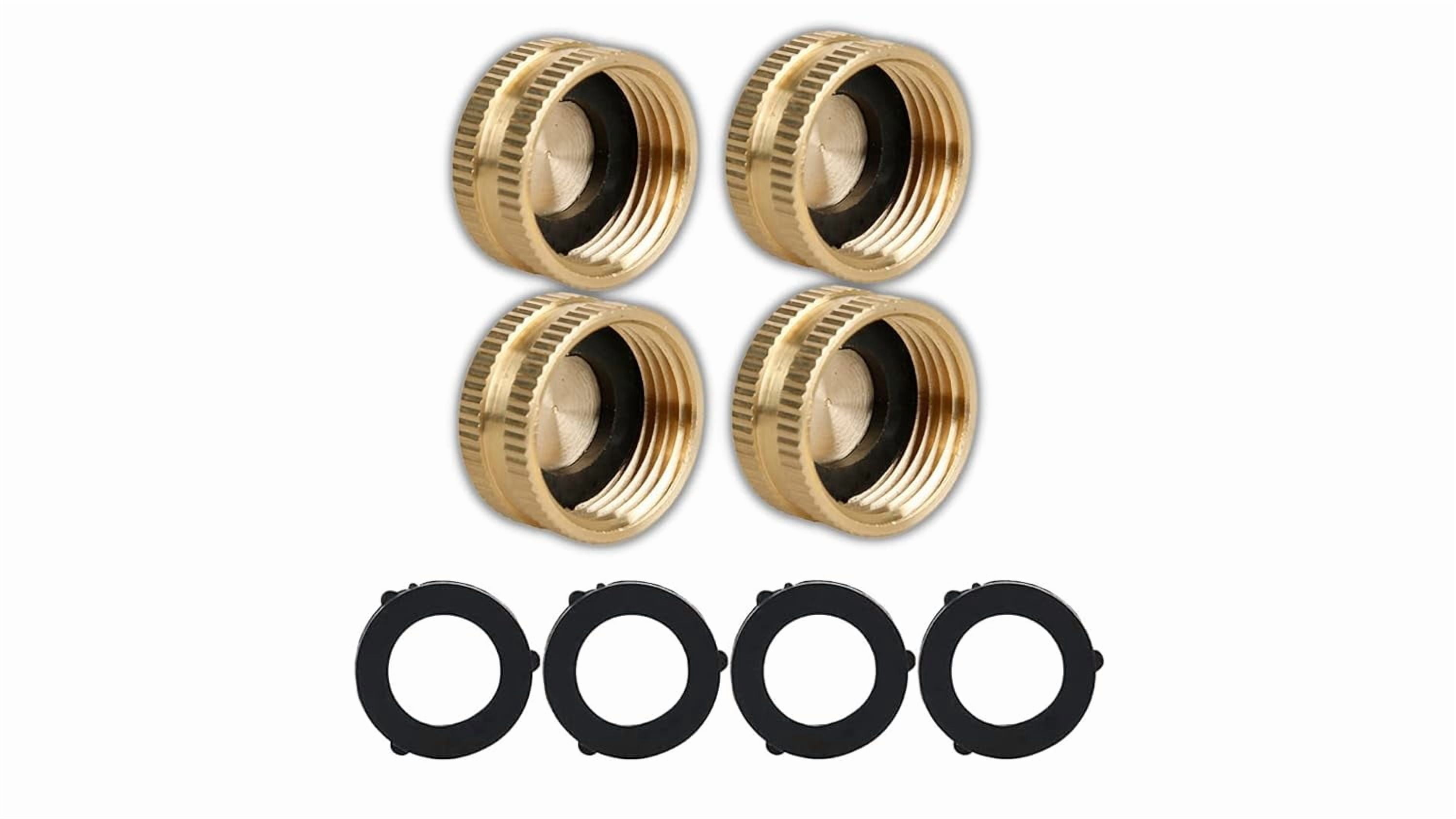 Spring Cleanining End Cap ZHANYU-Garden Hose Female End Cap (4 Brass End Caps - 12 Extra Washers ...