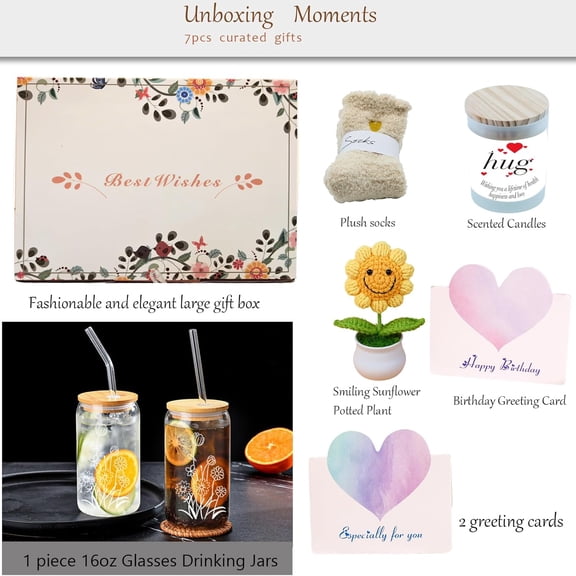 ZHANYU-Get Well Soon Care Package Gifts Baskets for Women,Happy Birthday Feel Better Sympathy and Thank You Gifts Basket Appreciation After Surgery Recovery, Hug in a Box Gifts for Women/Coworkers