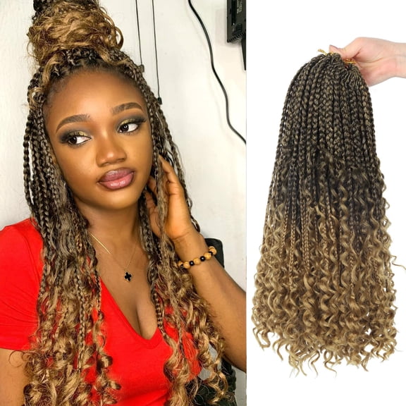 ZHANYU-Goddess Box Braids CroZHANYUt Hair With Curly Ends 16 Inch Bohomian Box Braids CroZHANYUt Braids 8 Packs 3X CroZHANYUt Braids Synthetic Braiding Hair Extension for Black Women (16 Inch (Pack