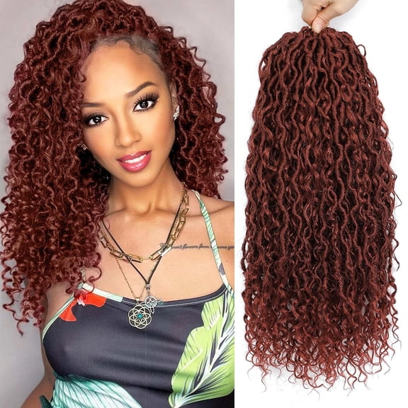 ZHANYU-Goddess Locs CroZHANYUt Hair 18 Inch, 8 Packs Faux Locs CroZHANYUt Hair Pre Looped for Women, Boho CroZHANYUt Locs with Curly Ends (18 Inch 350#)