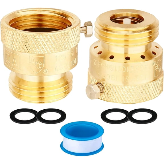 ZHANYU-Hose Bib Backflow Preventer Vacuum Breaker,Garden Hose Check Valve to Connect 3/4 Inch Outdoor Faucet Spigot,Sprinkler,RV,Anti-Siphon,2 Packs