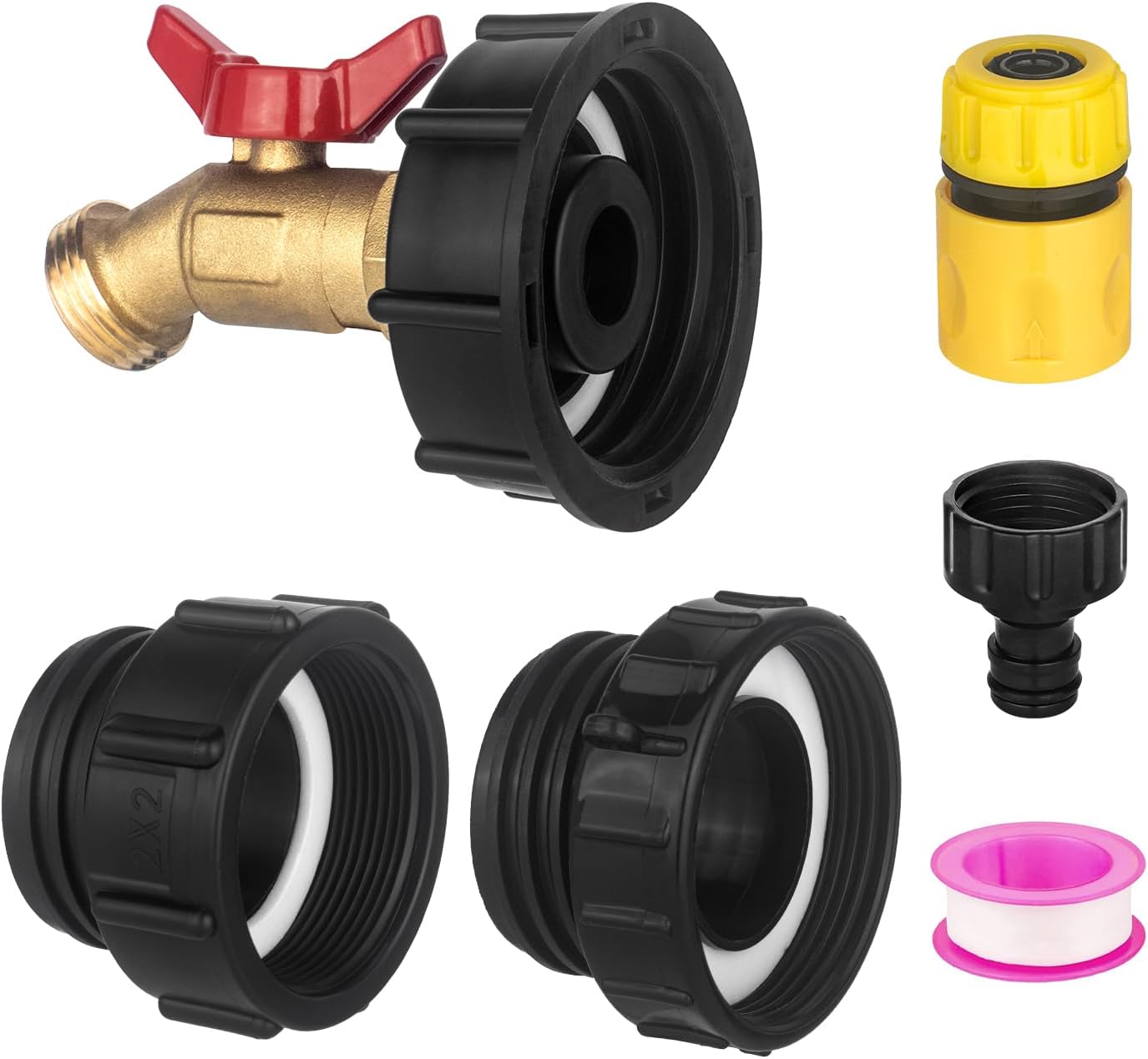 Container Valve And Hose To Relrease Water ZHANYU-IBC Tote Adapter 275-330 Gallon IBC Tote Water Tank Fittings,1/2 ...