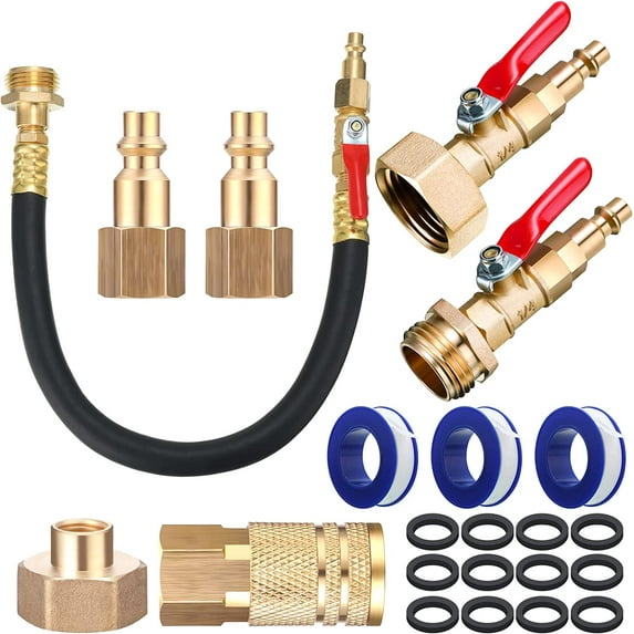 ZHANYU-RV Winterizing Kit Winterize Blowout Adapter with Shut Off Valve ...