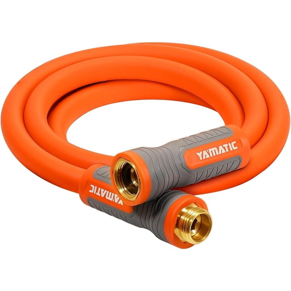ZHANYU-Short Garden Hose 5/8 in x 5 ft, Ergonomic Swivel Fittings, Burst 600 PSI,Heavy Duty, Flexible and Lightweight Water Hose