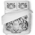 thumbnail image 1 of ZHANZZK 3 Piece Bedding Set Black and White Portrait of Bengal Tiger The Biggest Cat Wild Beauty Most Dangerous Mighty Beast Twin Size Duvet Cover with 2 Pillowcase for Home Bedding Room Decoration, 1 of 1
