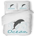 thumbnail image 1 of ZHANZZK 3 Piece Bedding Set Blue Anchor Ocean Badge Beach Deep Emblem Fish Sailor Sea Twin Size Duvet Cover with 2 Pillowcase for Home Bedding Room Decoration, 1 of 1
