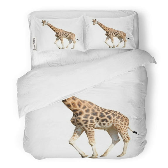 ZHANZZK 3 Piece Bedding Set Brown Standing Giraffe Adult Brindled Twin Size Duvet Cover with 2 Pillowcase for Home Bedding Room Decoration