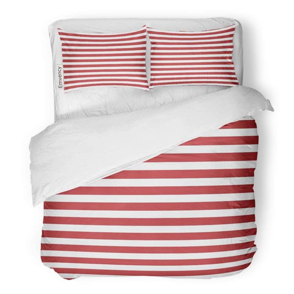 ZHANZZK 3 Piece Bedding Set Colorful Abstract Striped Red Celebration Color Day Digital Drawn Twin Size Duvet Cover with 2 Pillowcase for Home Bedding Room Decoration