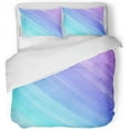 thumbnail image 1 of ZHANZZK 3 Piece Bedding Set Light Rays on Abstract Geometric Colorful Futuristic Technology Shiny Striped Twin Size Duvet Cover with 2 Pillowcase for Home Bedding Room Decoration, 1 of 1