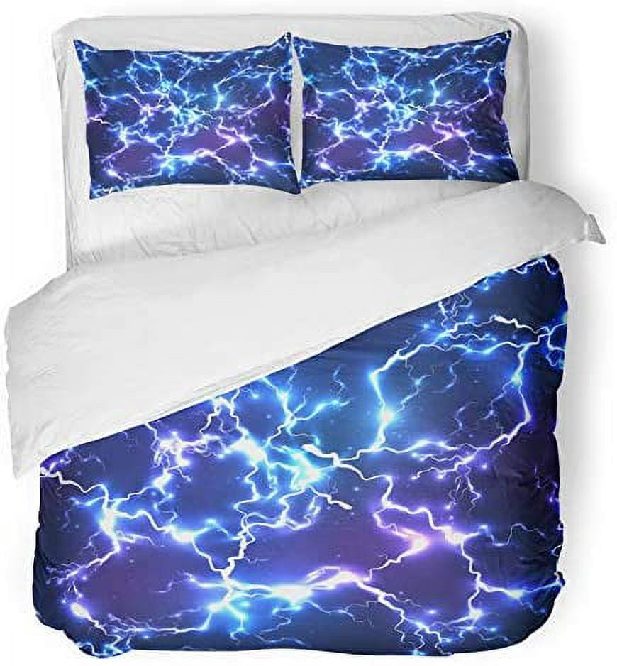ZHANZZK Piece Bedding Set Thunder Abstract Blue Electric