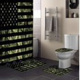 thumbnail image 1 of ZHANZZK American Flag 4 Piece Bathroom Set Shower Curtain Bath Rug Contour Mat and Toilet Lid Cover, 1 of 8