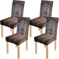 thumbnail image 1 of ZHANZZK Ancient Wooden Door Stretch Chair Cover Protector Seat Slipcover for Dining Room Hotel Wedding Party Set of 4, 1 of 6