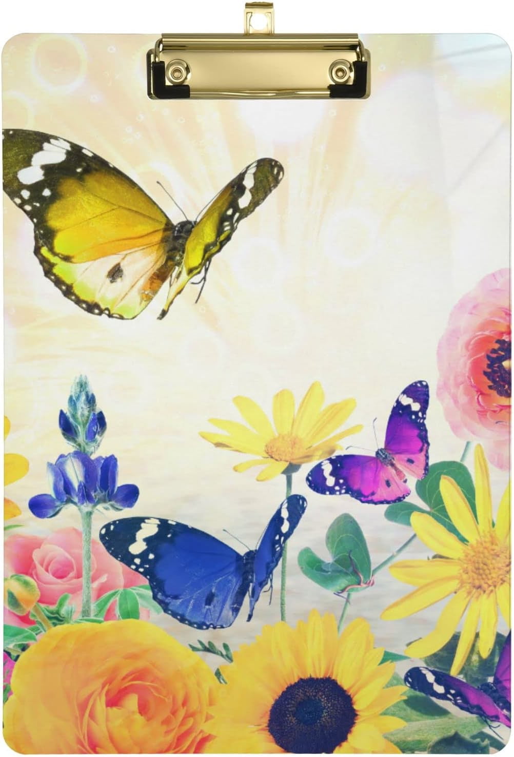 ZHANZZK Butterflies Clipboard Hardboard Wood Nursing Clip Board and