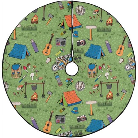 ZHANZZK CampingOutdoor Elements Xmas Christmas Tree Skirt Stand Mat for Holiday Party Decoration Indoor Outdoor 48 inches price history and forecast - zhanzzk