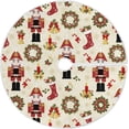 thumbnail image 1 of ZHANZZK Christmas New Years Nutcracker Snowflakes Xmas Christmas Tree Skirt Stand Mat for Holiday Party Decoration Indoor Outdoor 36 inches, 1 of 6