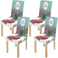 thumbnail image 1 of ZHANZZK Christmas Retro Truck Dachshund Scarf Stretch Chair Cover Protector Seat Slipcover for Dining Room Hotel Wedding Party Set of 4, 1 of 6