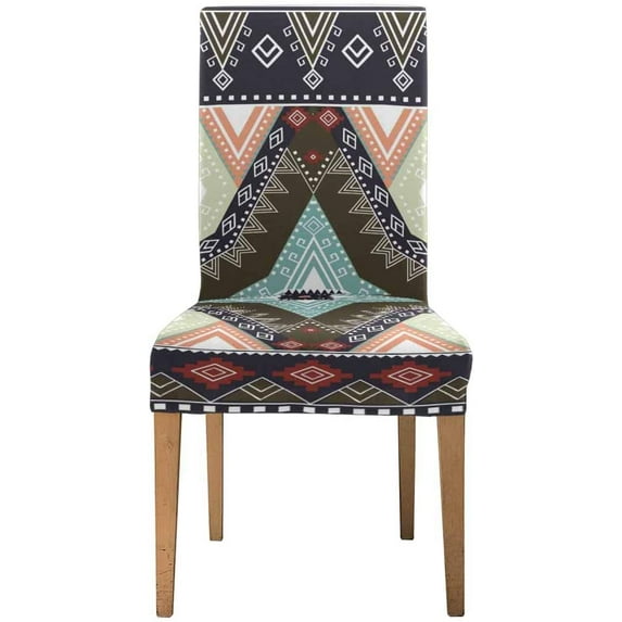 ZHANZZK Colorful Bohemian Geometric Stretch Chair Cover Protector Seat Slipcover for Dining Room Hotel Wedding Party Set of 1