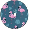 ZHANZZK Flamingos Tropical Leaves Xmas Christmas Tree Skirt Stand Mat for Holiday Party