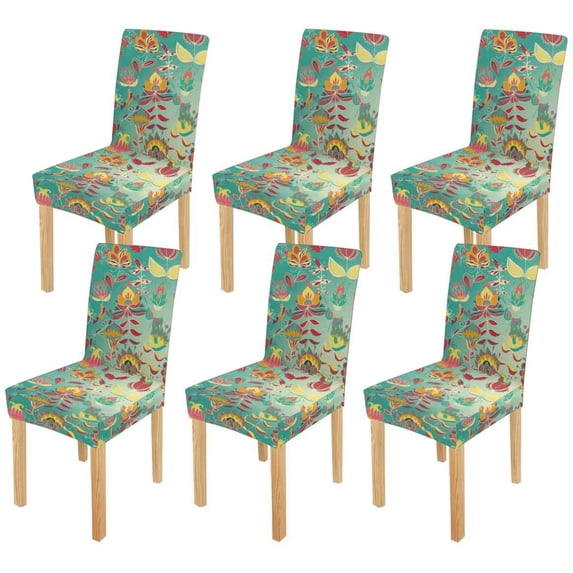 ZHANZZK Flowers Nice Stretch Chair Cover Protector Seat Slipcover for Dining Room Hotel Wedding Party Set of 6