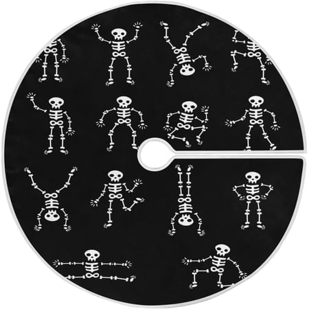 ZHANZZK Funny Skull Xmas Christmas Tree Skirt Stand Mat for Holiday Party Decoration Indoor Outdoor 48 inches