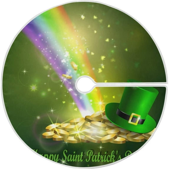 ZHANZZK Green Hat Xmas Christmas Tree Skirt Stand Mat for Holiday Party Decoration Indoor Outdoor 36 inches