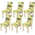 thumbnail image 1 of ZHANZZK Heavy Machines Cartoon Machinery Stretch Chair Cover Protector Seat Slipcover for Dining Room Hotel Wedding Party Set of 6, 1 of 6