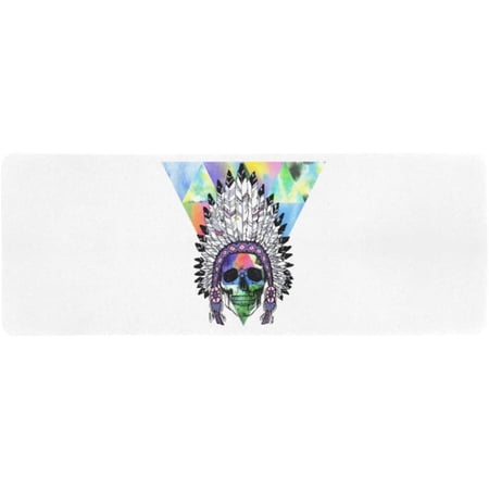 ZHANZZK Hipster Skull Extra Extended Large Gaming Mouse Pad Mat Desk Pad Keyboard Mat 31.5x12 inch
