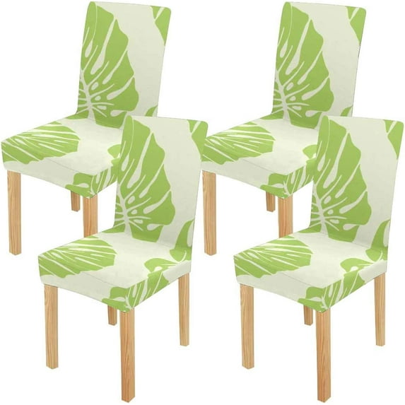 ZHANZZK Leaf Pattern Stretch Chair Cover Protector Seat Slipcover for Dining Room Hotel Wedding Party Set of 4
