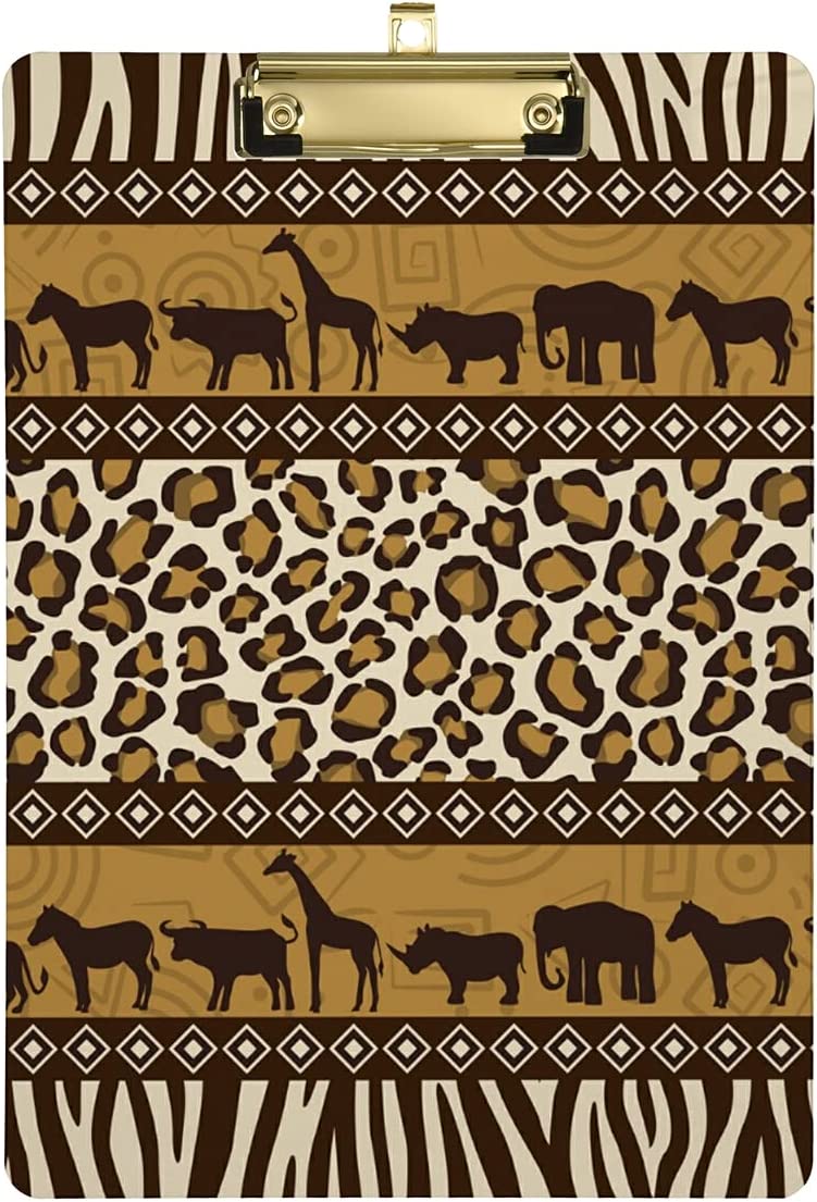 ZHANZZK Leopard Clipboard Hardboard Wood Nursing Clip Board and Pull ...