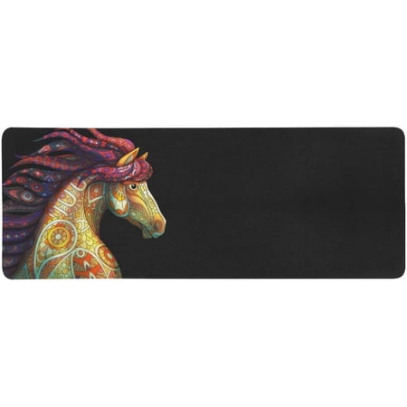 ZHANZZK Mustang Horse Zentangle Styled Extra Extended Large Gaming Mouse Pad Mat Desk Pad Keyboard Mat 31.5x12 inch
