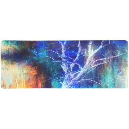 ZHANZZK Painting Tree in Night Landscape and Abstract Grunge Spots Extra Extended Large Gaming Mouse Pad Mat Desk Pad Keyboard Mat 31.5x12 inch