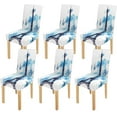 thumbnail image 1 of ZHANZZK Romantic Blue Watercolor Blots and Eiffel Tower Stretch Chair Cover Protector Seat Slipcover for Dining Room Hotel Wedding Party Set of 6, 1 of 6