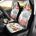 thumbnail image 1 of ZHANZZK Set of 2 Car Seat Covers Blue Hello Spring Wood Effect Flower Wreath and Lettering Universal Auto Front Seats Protector Fits for Car,SUV Sedan,Truck, 1 of 5