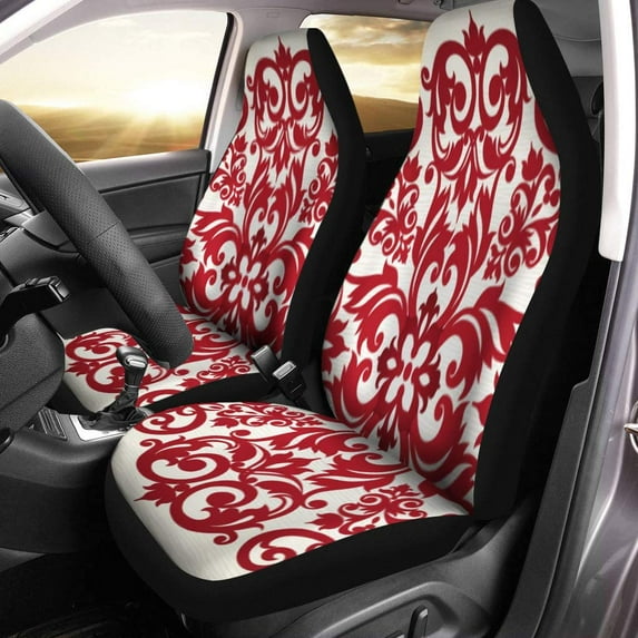ZHANZZK Set of 2 Car Seat Covers Mandala Round in Victorian Decorating of at Tattoo Creation Universal Auto Front Seats Protector Fits for Car,SUV Sedan,Truck