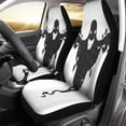 thumbnail image 1 of ZHANZZK Set of 2 Car Seat Covers Monster Halloween Scary Ghost White Shadow Silhouette Clipart Old Universal Auto Front Seats Protector Fits for Car,SUV Sedan,Truck, 1 of 5