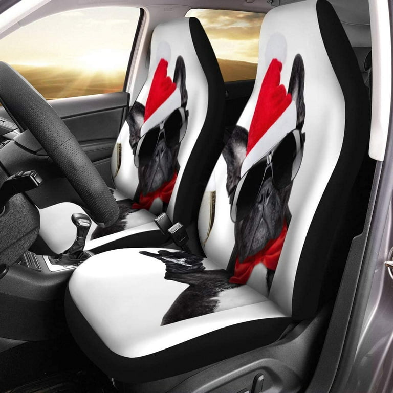 French Bulldog Car Seat Covers - Grey (Set of 2) French Bulldog Car Seat Covers - Grey (Set of 2)