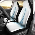 thumbnail image 1 of ZHANZZK Set of 2 Car Seat Covers Tender Blue Watercolor of Eiffel Tower in The Paris Universal Auto Front Seats Protector Fits for Car,SUV Sedan,Truck, 1 of 5