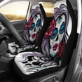 thumbnail image 1 of ZHANZZK Set of 2 Car Seat Covers Watercolor Sugar Color Skull Woman Girl Day Dead Flower Universal Auto Front Seats Protector Fits for Car,SUV Sedan,Truck, 1 of 5