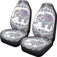 thumbnail image 1 of ZHANZZK Set of 2 Car Seat Covers Boho Elephant 3D Universal Auto Front Seats Protector Fits for Car,SUV Sedan,Truck, 1 of 5