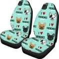 thumbnail image 1 of ZHANZZK Set of 2 Car Seat Covers Bulldog 3D Universal Auto Front Seats Protector Fits for Car,SUV Sedan,Truck, 1 of 5