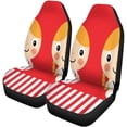 thumbnail image 1 of ZHANZZK Set of 2 Car Seat Covers Cartoon Cute Girl Universal Auto Front Seats Protector Fits for Car,SUV Sedan,Truck, 1 of 5