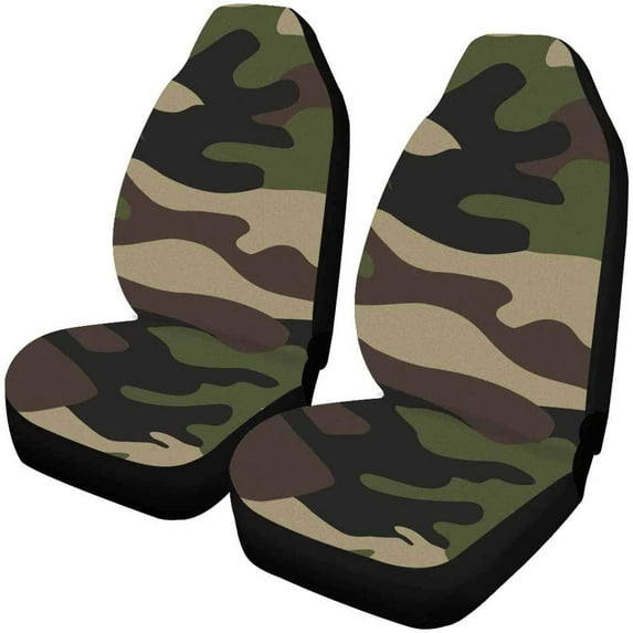 ZHANZZK Set of 2 Car Seat Covers Classic camo Universal Auto Front Seats Protector Fits for Car,SUV Sedan,Truck