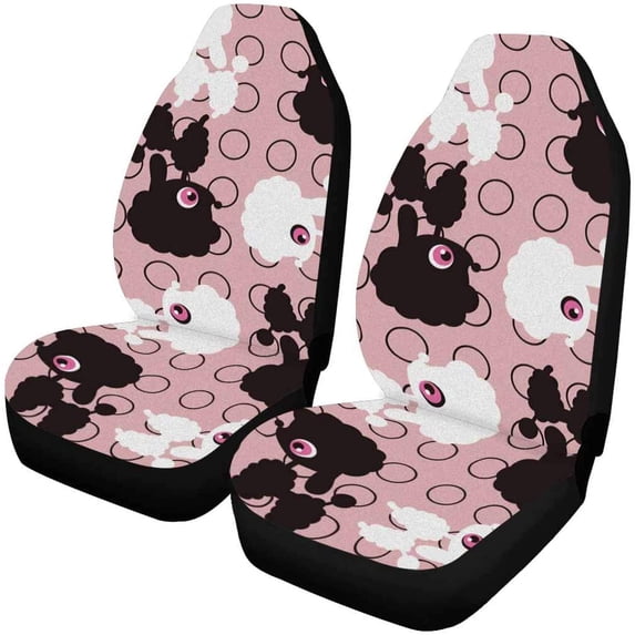 ZHANZZK Set of 2 Car Seat Covers Dog Universal Auto Front Seats Protector Fits for Car,SUV Sedan,Truck