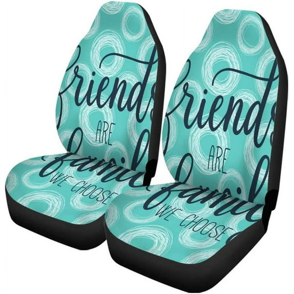 ZHANZZK Set of 2 Car Seat Covers Friend Are Faithful Universal Auto Front Seats Protector Fits for Car,SUV Sedan,Truck