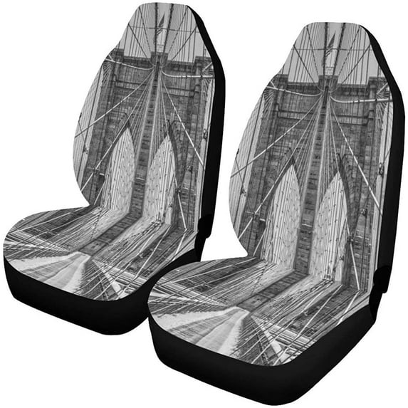 ZHANZZK Set of 2 Car Seat Covers New York City and European City Universal Auto Front Seats Protector Fits for Car,SUV Sedan,Truck