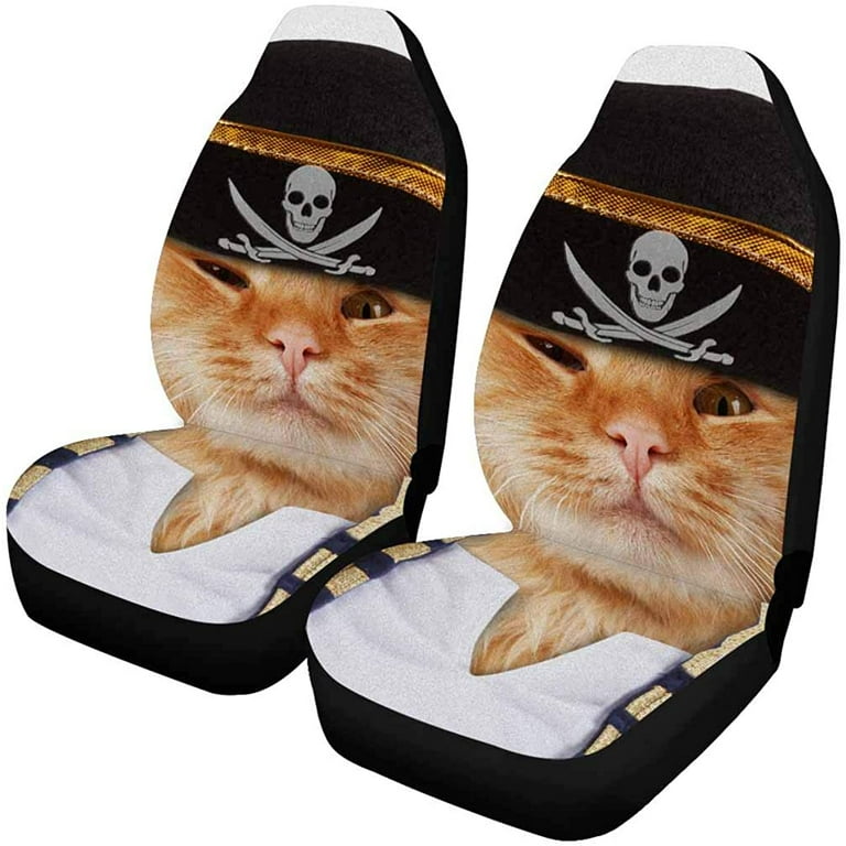 Cat Car Seat Covers (Set of 2) - Orange Cat Car Seat Covers (Set of 2) - Orange