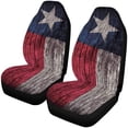 thumbnail image 1 of ZHANZZK Set of 2 Car Seat Covers Red White Stripes White Five-Pointed Star Universal Auto Front Seats Protector Fits for Car,SUV Sedan,Truck, 1 of 3