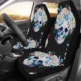 thumbnail image 1 of ZHANZZK Set of 2 Car Seat Covers Skull Floral Flower Universal Auto Front Seats Protector Fits for Car,SUV Sedan,Truck, 1 of 3