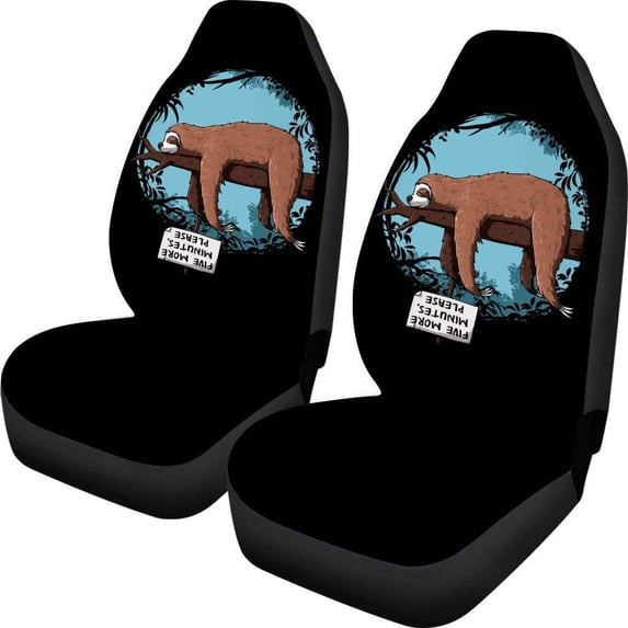 ZHANZZK Set of 2 Car Seat Covers Sloth 3D Universal Auto Front Seats Protector Fits for Car,SUV Sedan,Truck
