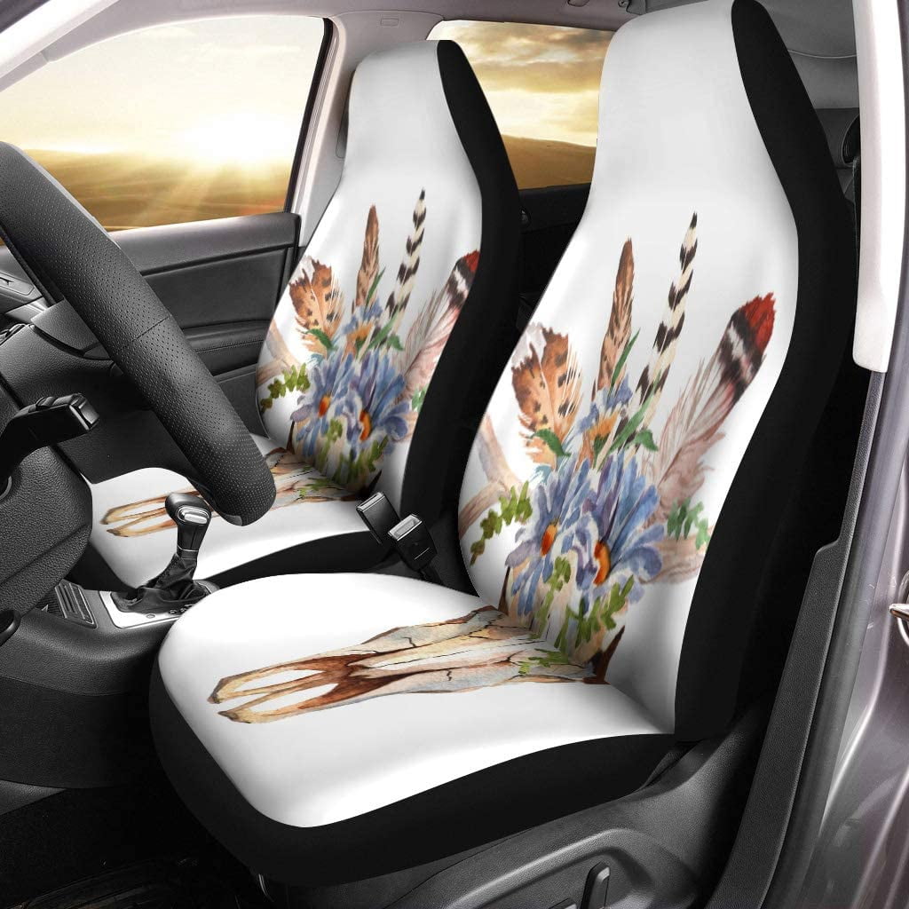 Slip-On Car Seat Covers Galaxy Print - 2-Piece Front Bucket Seat Protectors